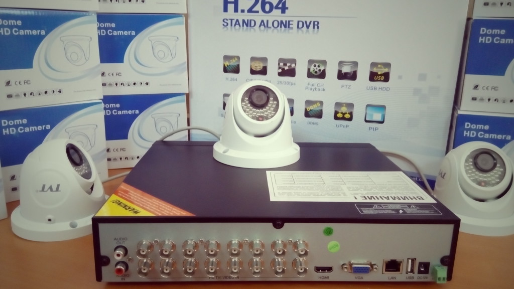 Работна снимка: HD-TVI TRIBRID DVR - изглед на задния панел HD-TVI TRIBRID DVR. HD системи за видеонаблюдение